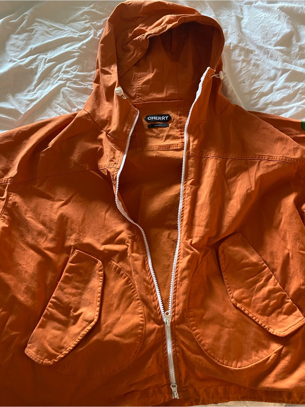 CHERRY Orange Hooded Zip Jacket
